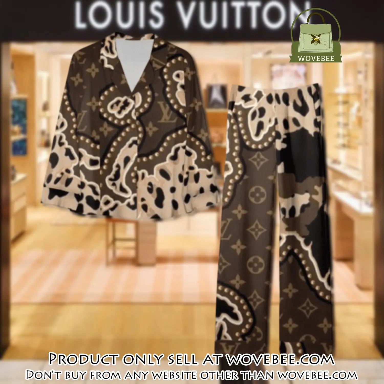 Trending luxury lv satin pajama set pjs1083 wvb1345464